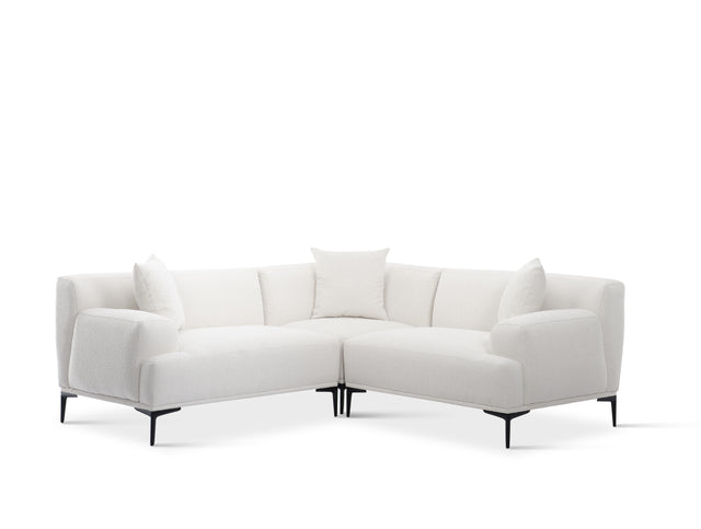 new york white corner sofa set front view