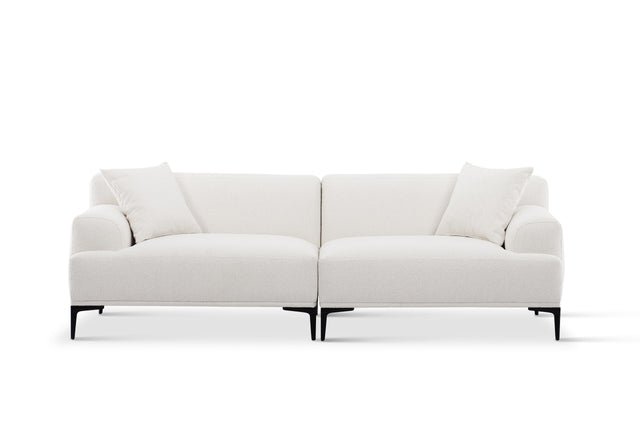 new york white 3 seater sofa front view