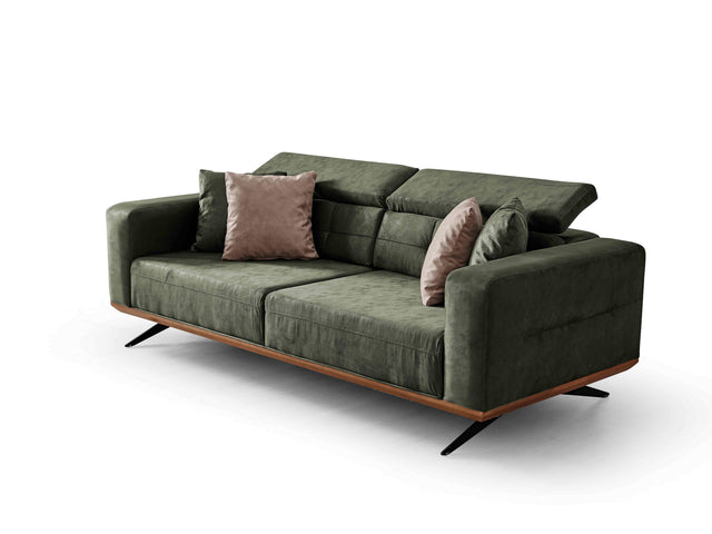 valencia dark green 3 seater sofa